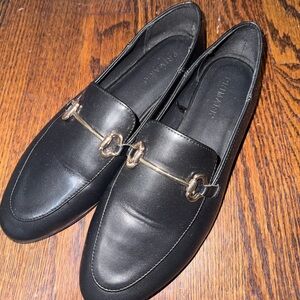Primark Black Loafers with Gold Accent